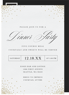 'Elegant Confetti' Dinner Invitation