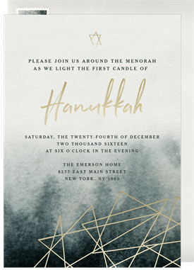 'Gilded Hanukkah' Hanukkah Invitation