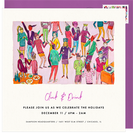 'Retro Revelry' Business Holiday Party Invitation