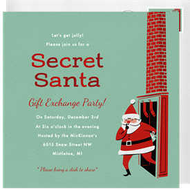 'Retro Santa' Holiday Party Invitation