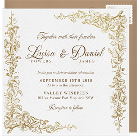 'Grapevine Border' Wedding Invitation