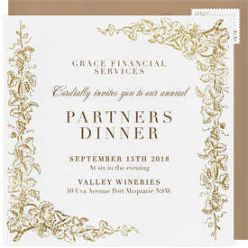 'Grapevine Border' Dinner Invitation