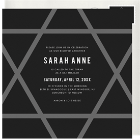 'Mod Star' Bat Mitzvah Invitation