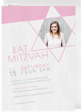 'Modern Bat Mitzvah' Bat Mitzvah Invitation