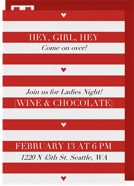 'Hearts and Stripes' Entertaining Invitation