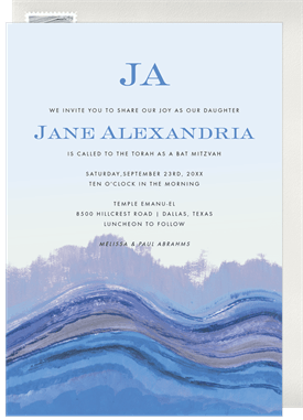 'Impressionist Landscape' Bat Mitzvah Invitation