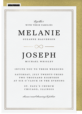 'Simple Infinity' Wedding Invitation