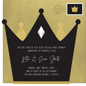 'Die Cut Crown' Baby Shower Invitation