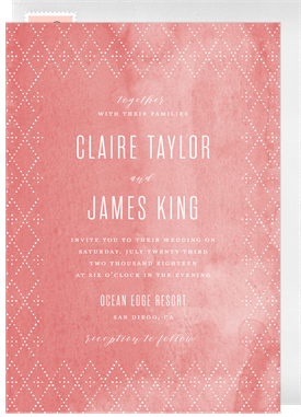 'Painted Diamond Frame' Wedding Invitation