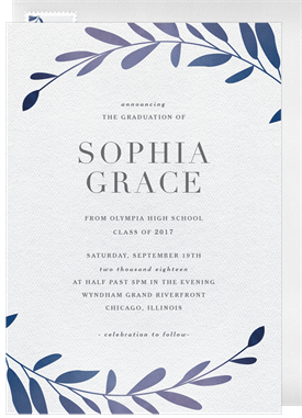 'Ombre Laurels' Graduation Invitation
