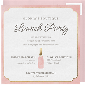 'Champagne Accent' Grand opening Invitation