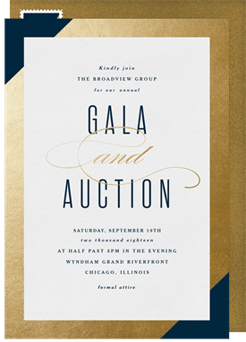 'Gold Foil Frame' Business Invitation