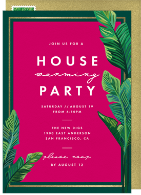 'Welcome Palms' Housewarming Party Invitation