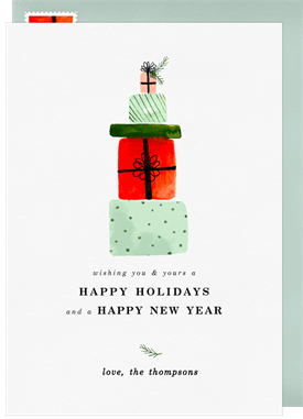 'Gift Stack' Holiday Greetings Card