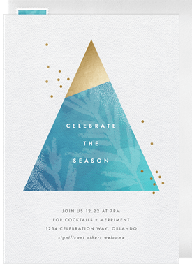 'Modern Geometric Tree' Business Holiday Party Invitation