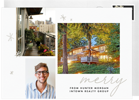 'Simple Snowflakes' Business Holiday Greetings Card