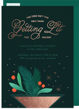 'Getting Lit' Holiday Party Invitation