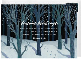 'Wintery Wood' Business Holiday Greetings Card
