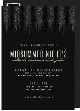 'Cascading Gold Lights' Gala Invitation