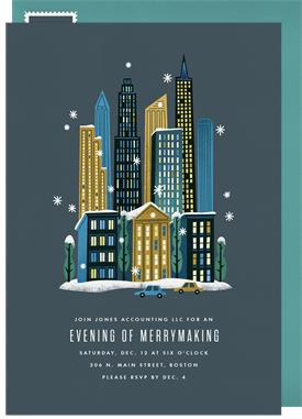 'Downtown Holiday' Business Holiday Party Invitation