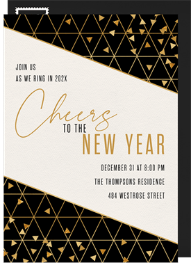 'Triangle Confetti' New Year's Party Invitation