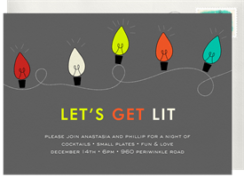 'Let's Get Lit' Holiday Party Invitation