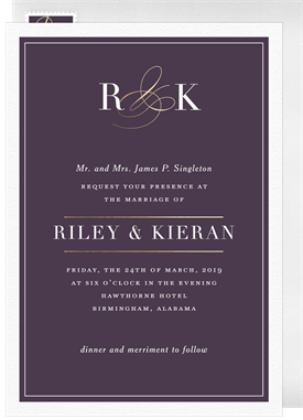 'Golden Ampersand' Wedding Invitation