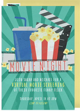 'Movie Party' Virtual / Remote Invitation