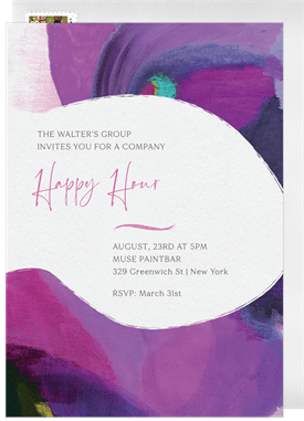 'Paint Night' Happy Hour Invitation