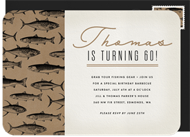 'Elegant Angler' Adult Birthday Invitation