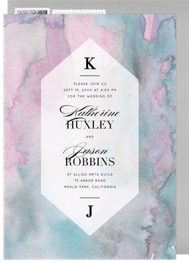 'Romantic Watercolor' Wedding Invitation