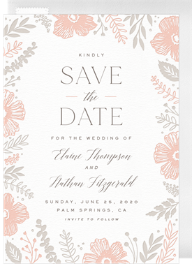 'Pretty Florals' Wedding Save the Date