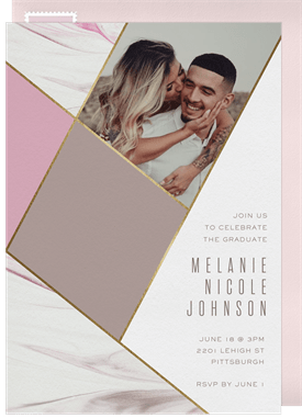 'Contemporary Marble' Graduation Invitation