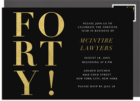 'Forty!' Dinner Invitation