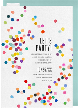 'Confetti Burst' Retirement Invitation