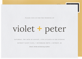 'Simple Union' Wedding Invitation