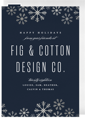 'Metallic Snowflakes' Business Holiday Greetings Card