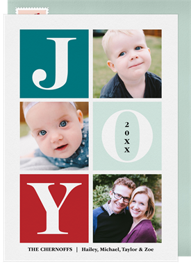 'Color Block Joy' Holiday Greetings Card