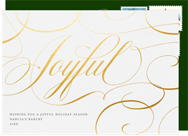 'Joyful Script Flourish' Business Holiday Greetings Card