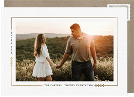 'Minimal Pine Accents' New Year's Greeting Card