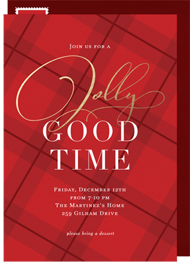 'Festive Plaid' Holiday Party Invitation