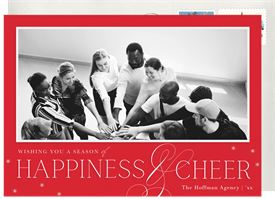 'Happiness & Cheer' Business Holiday Greetings Card