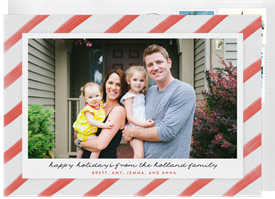 'Watercolor Stripes' Holiday Greetings Card