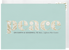 'Foil Peace' Business Holiday Greetings Card