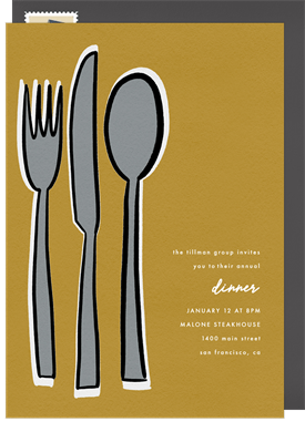 'Utensils' Dinner Invitation