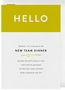 'Name Tag' Dinner Invitation