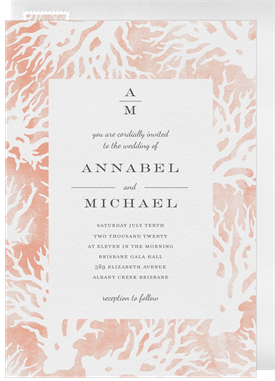 'Coral Wash' Wedding Invitation
