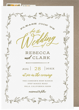 'Rustic Vines' Wedding Invitation