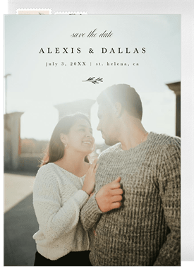 'Minimalist Leaves' Wedding Save the Date