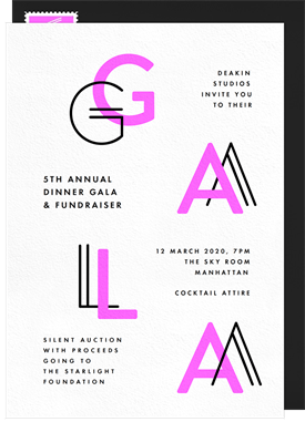 'Color Pop Gala' Gala Invitation
